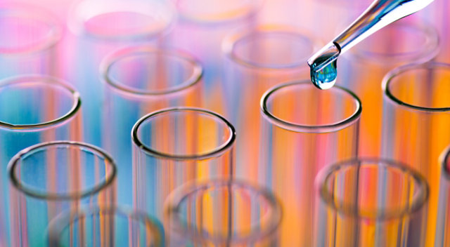 EPS labs are continiously testing and improving our products - colorful test tubes and dropper shown