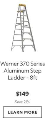 Werner 370 Series Aluminum Step Ladder - 8ft. $149. Save 21%. Learn more.