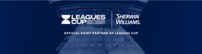 Leagues Cup 2025. Sherwin-Williams. Official paint partner of Leagues Cup.