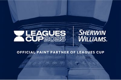 Leagues Cup 2025. Sherwin-Williams. Official paint partner of Leagues Cup.