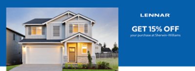 Lennar. Get 15% off your purchase at Sherwin-Williams.