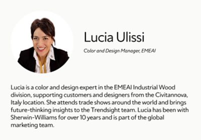 A biography card for Lucia Ulissi.