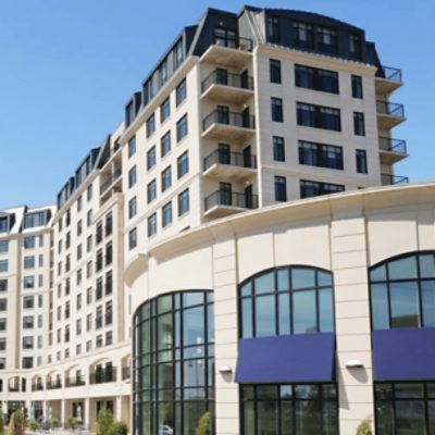 A hotel with balconies.