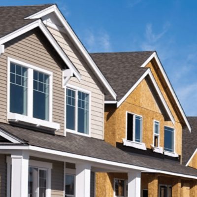 An image of two new-build houses.