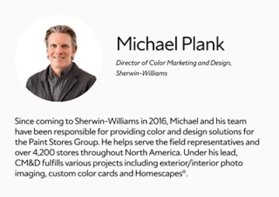 A biography card for Michael Plank.