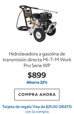 Hidrolavadora a gasolina de transmisión directa Mi-T-M Work Pro Serie WP. $899. Ahorra 22%. Compra ahora. Tarjeta de regalo Visa de $25.00 gratis con la compra.
