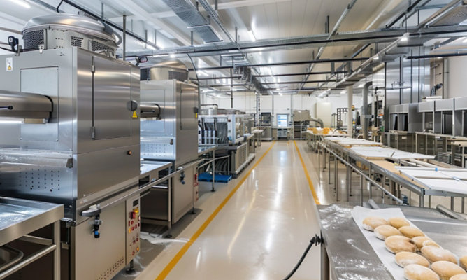 clean kitchen in food & beverage facility