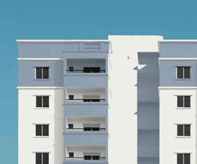 A building with balconies.