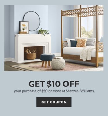 Get $10 off your purchase of $50 or more at Sherwin-Williams. Get coupon.