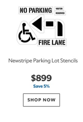 Newstripe Parking Lot Stencils, $899, save 5%