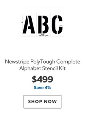 Newstripe PolyTough Complete Alphabet Kit, $499.
