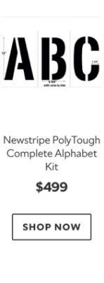 Newstripe PolyTough Complete Alphabet Kit, $499.