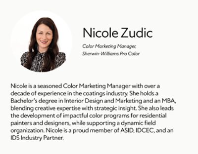 A biography card for Nicole Zudic.