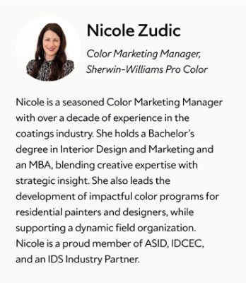 A biography card for Nicole Zudic.