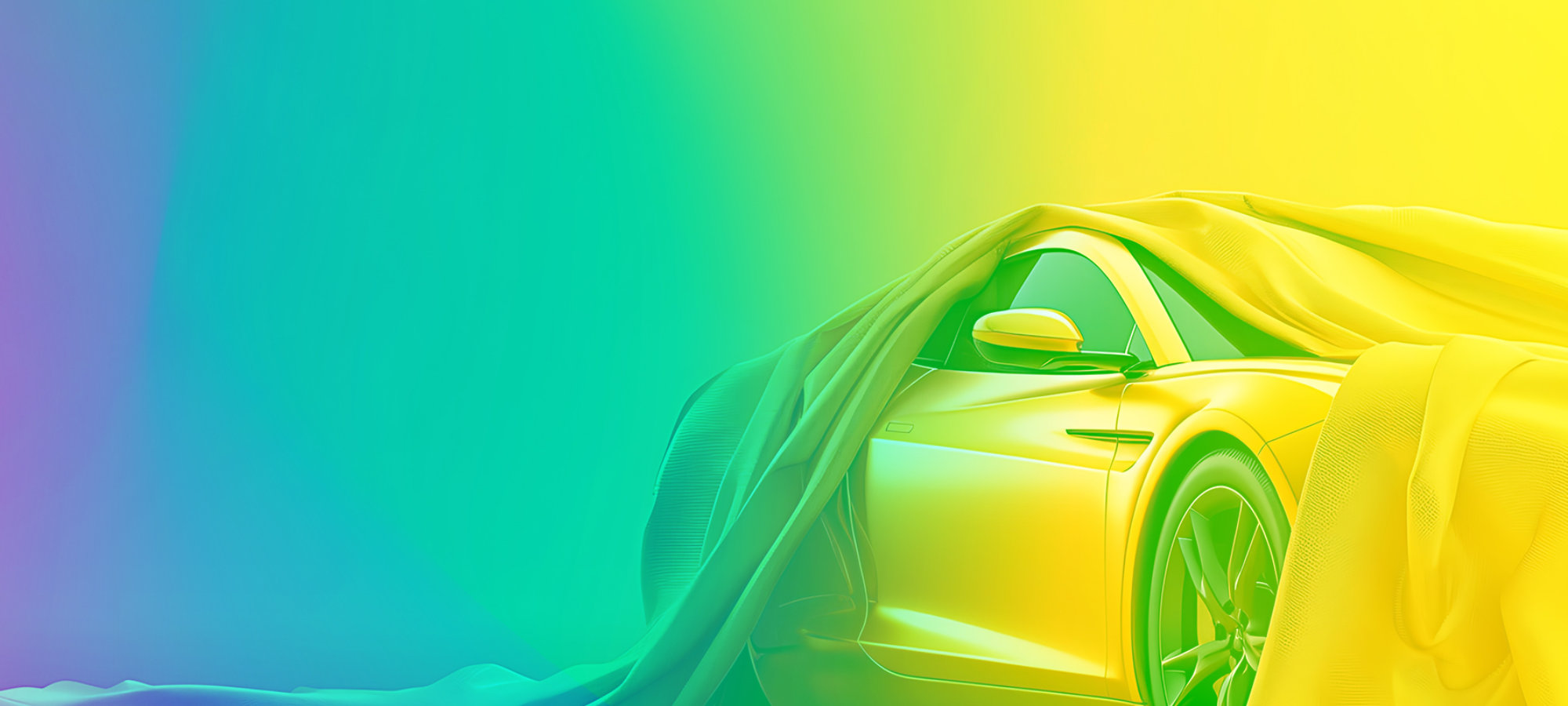 Close up detail of a car with a color gradient