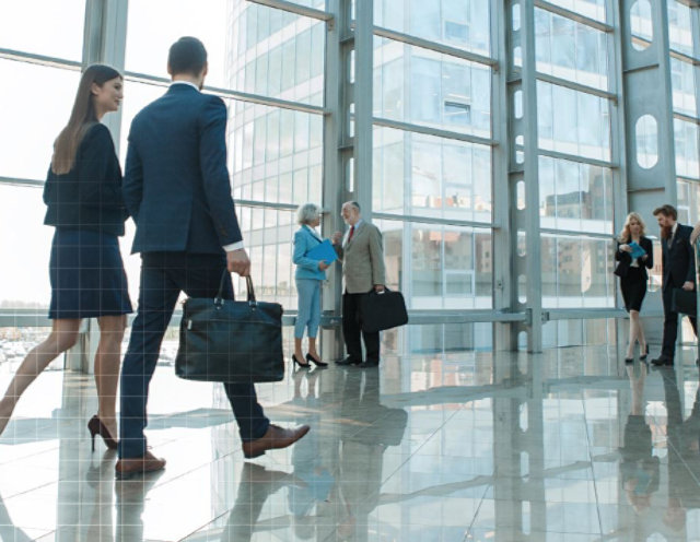 people walking in a facility