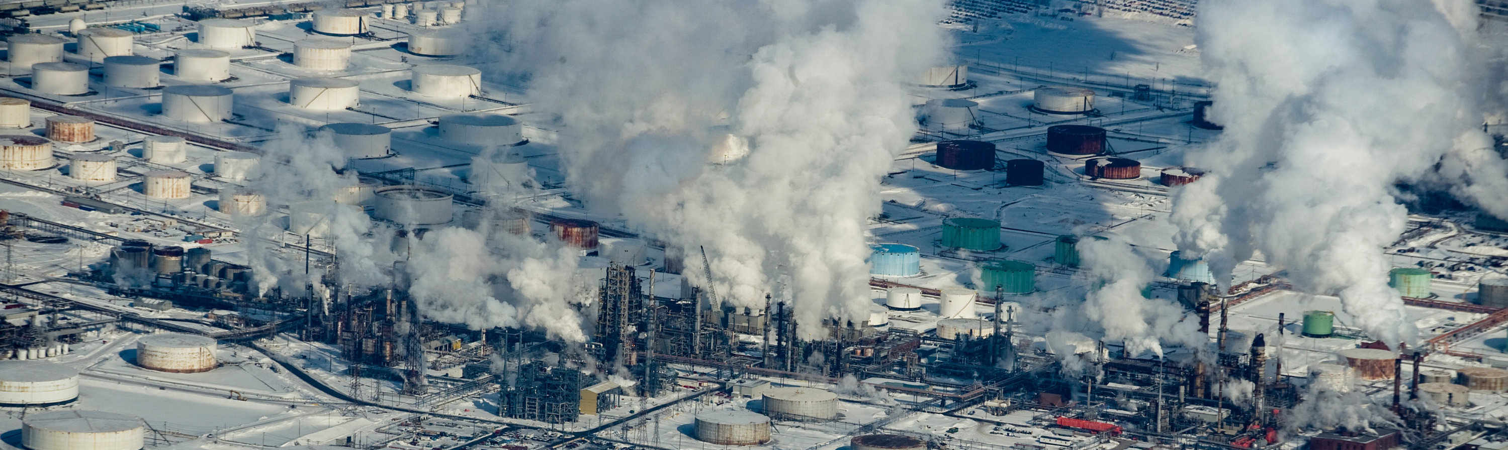 Oil refinery in the winter