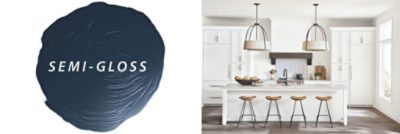 A kitchen painted in a semi-gloss sheen.