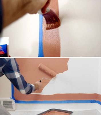 Painting an edge with masking tape