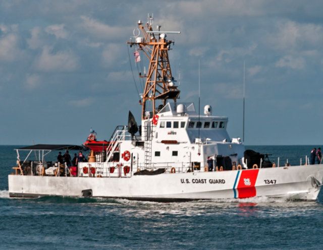 Government boat at sea