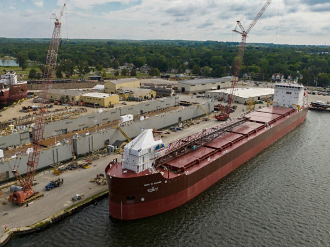 Ship in shipyard