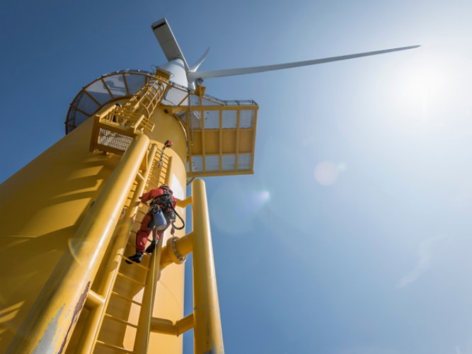 Wind turbine at sea