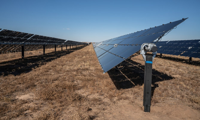 Steel pile foundations on utility scale solar farm