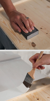 Prepping a wooden surface for painting