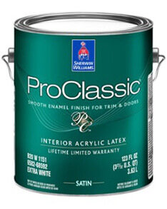 A gallon of Proclassic Waterborne Interior Acrylic Enamel.