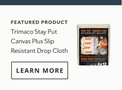 Trimaco Stay Put Canvas Plus Slip Resistant Drop Cloth Product Card.