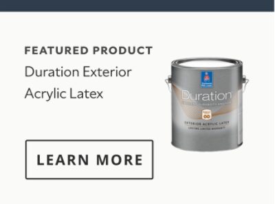 Duration Exterior Acrylic Latex Product Card.