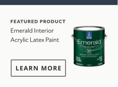 Emerald Interior Acrylic Latex Paint Product Card.