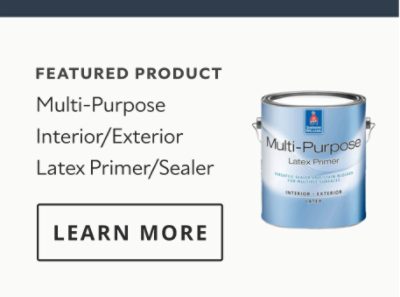 Multi-purpose interior exterior latex primer sealer product card.