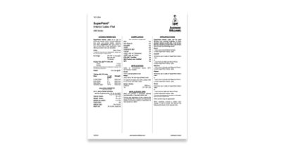 A Sherwin-Williams data sheet for SuperPaint.