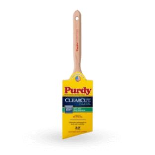 Purdy Clearcut Elite Glide Paint brush with wooden handle.