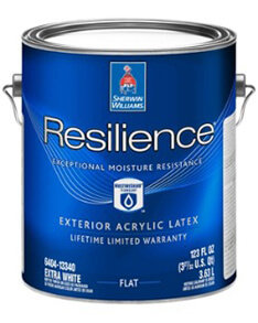 A gallon of Resilience Exterior Acrylic Latex.