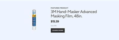 Featured Product. 3M Hand-Masker Advanced Masking Film, 48in. $15.39. Save 29%. Learn more.