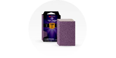 Purple sanding sponges.