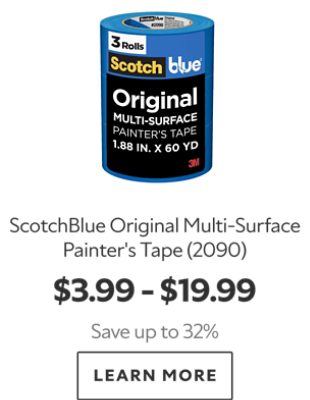 ScotchBlue Original Multi-Surface Painter's Tape (2090). $3.99 - $19.99. Save up to 32%. Learn more.