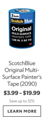 ScotchBlue Original Multi-Surface Painter's Tape (2090). $3.99 - $19.99. Save up to 32%. Learn more.