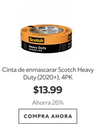 Cinta de enmascarar Scotch Heavy Duty (2020+), 4PK. $13.99. Ahorra 26%. Compra ahora.