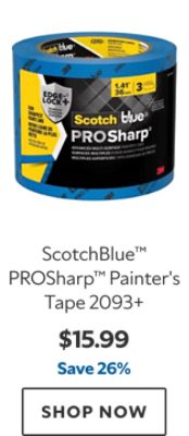 ScotchBlue™ PROSharp™ Painter's Tape 2093+. $15.99, save 26%. Shop now.