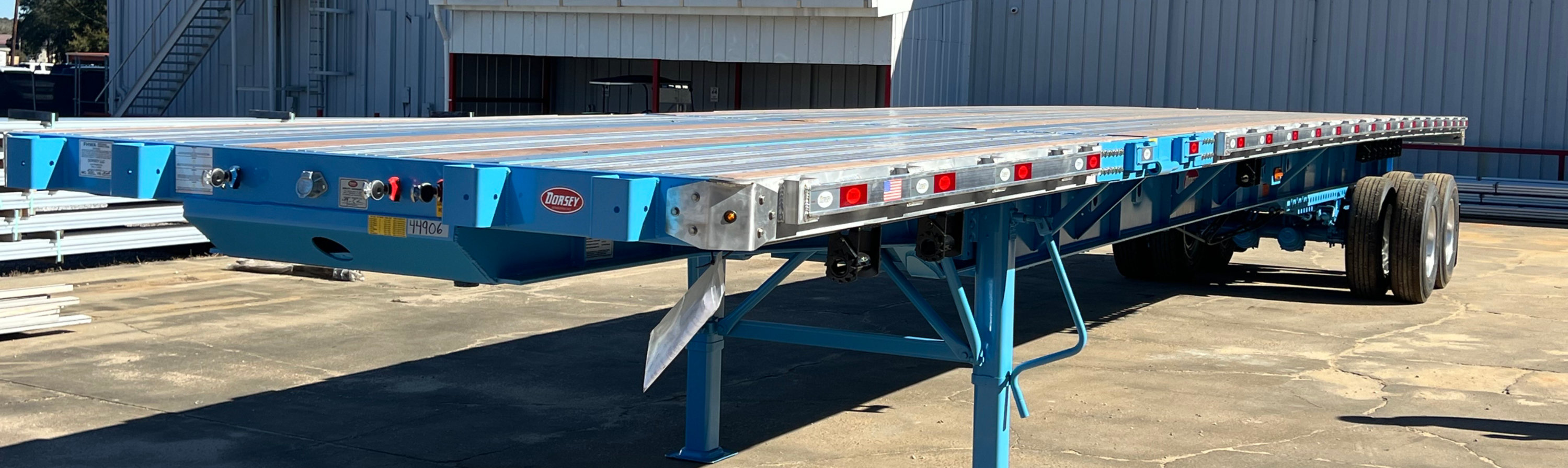 trailer with a blue coating