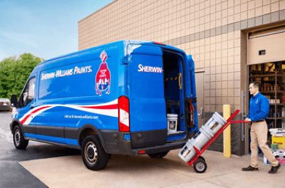 A Sherwin-Williams delivery van.