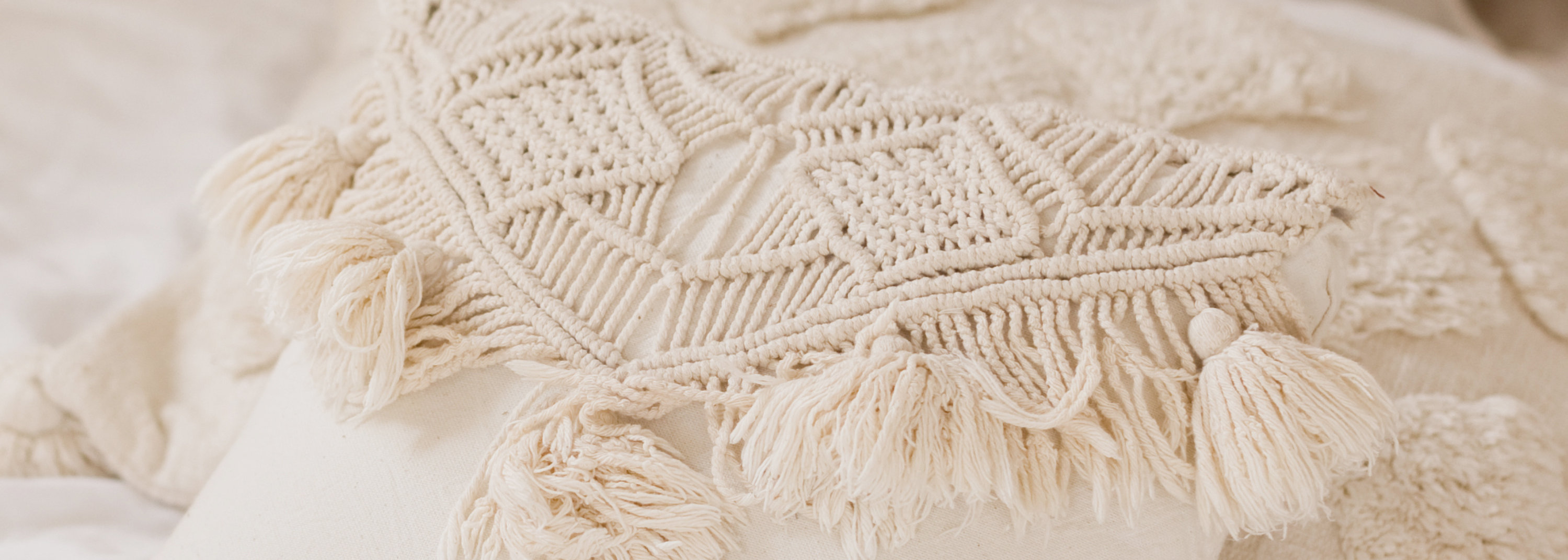 Decorative pillows on a bed