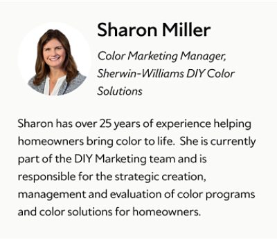 A biography card for Sharon Miller.