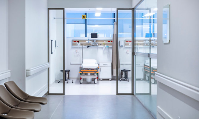 Image of resin floor with integral cove base in pharmaceutical facility