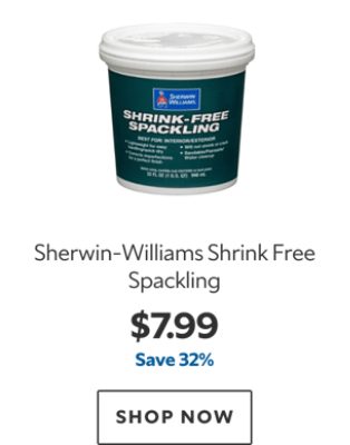 Sherwin-Williams Shrink Free Spackling. $7.99, save 32%. Shop now.