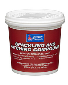 A Sherwin-Williams Spackling and Patching Compound.