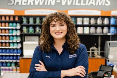 A Sherwin-Williams store associate.